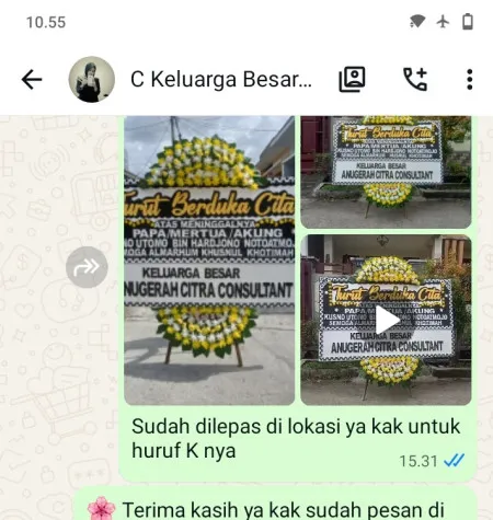 Pengiriman Papan Bunga Duka Kelet Keling